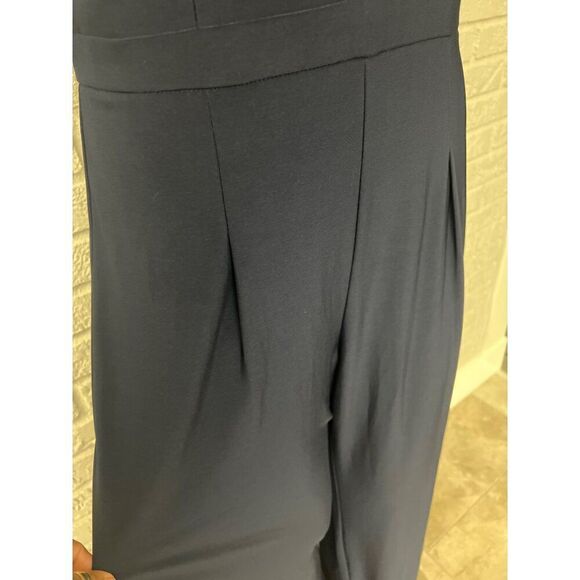 Nightway Navy Women Illusion-V Wide Leg Jumpsuit Size 10 - Picture 7 of 12